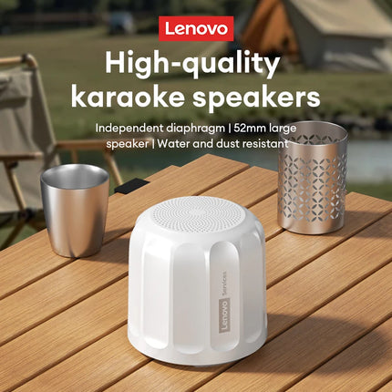Lenovo HD107 Bluetooth 6.0 Speaker Bookshelf Camping Portable Outdoor Subwoofer TF Card USB Drive Mini TWS Stereo Music Player