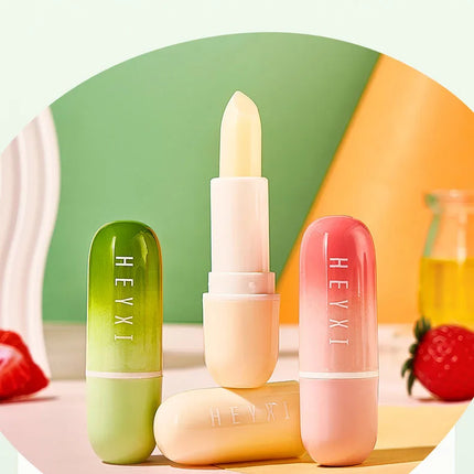 3pcs/Set Fruits Lip Balm Sets Temperature Color Change Moisturizing Nourishing Hydrating Lipstick Kits Lips Skin Care Products