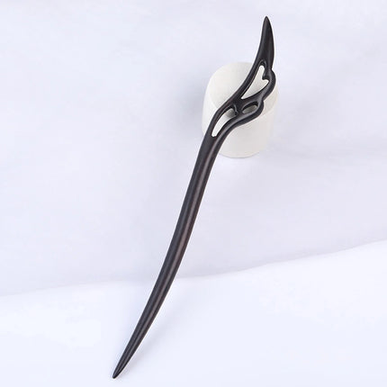 Ebony Wood Hairpins Handmade Purple Sandalwood Hair Stick for Women Fine Pattern Vintage Chinese Hair Pin Accessories