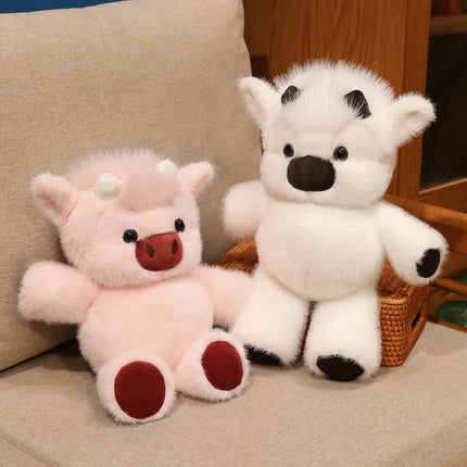 Creative Run Fast Series Cow Plush Toys Cartoon Stuffed Animal  Cute West Highland calf Babys Appease Doll Pendat for Kid Gifts