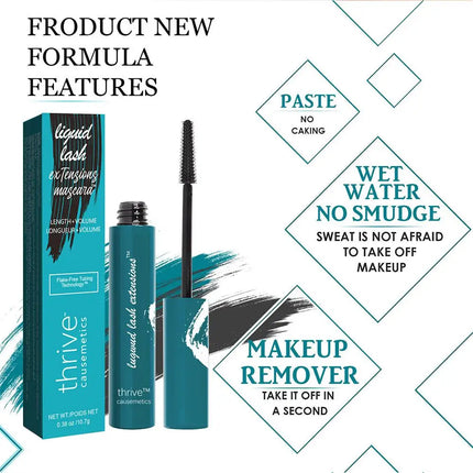 Thrive Mascara Curling Lengthen Eyelashes Extra Volume Waterproof Black Natural Lashes Eye Makeup Liquid Lash Extensions Mascara