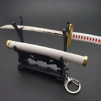 Anime Keychain Roronoa Zoro Samurai Sword Metal Key Ring Scabbard Keyring Katana Buckle Key Chain Unisex Jewelry Gift