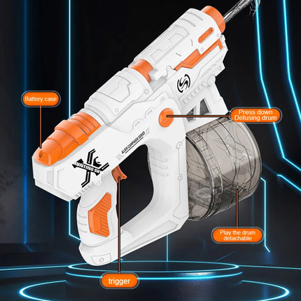 Electric Water Gun with Large Capacity Continuous Charging, Suitable for Long-Distance Beach Water Park Summer Children's Toys