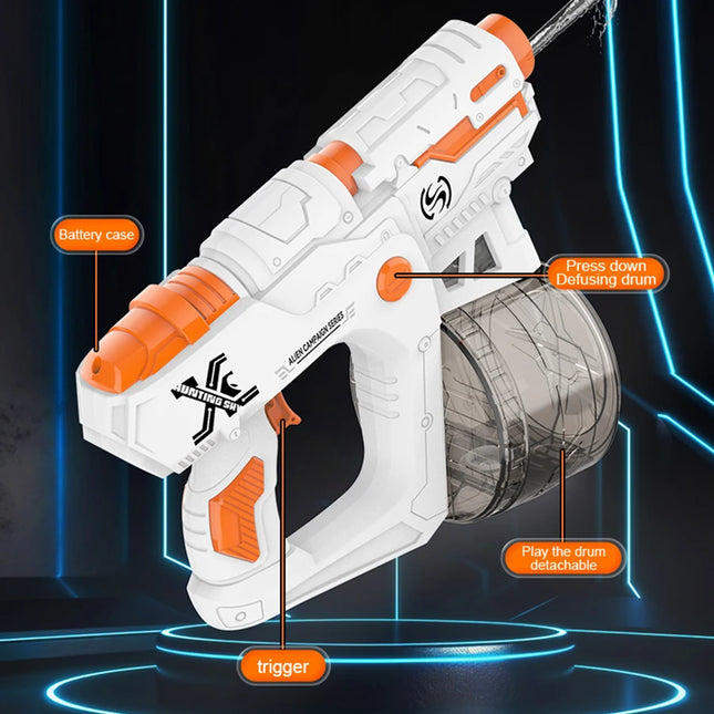 Electric Water Gun with Large Capacity Continuous Charging, Suitable for Long-Distance Beach Water Park Summer Children's Toys