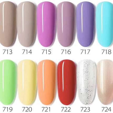 Venalisa 7.5ml Gel Nail Polish, White Cap, Glass Formula, No Wipe Top Coat, UV LED Soak-Off Glitter Color Nail Lacquer