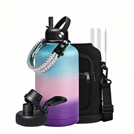 Steel Large Sports Vacuum Water Bottle Set 64oz 2L Double Wall Cooler Water Vacuum Flask With Bag