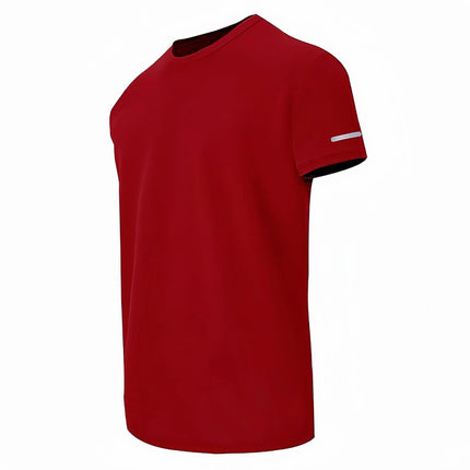 Men's Short Sleeve Sport T-shirt Quick Dry Running Blue Football Training Fitness Casual Wear Polyester Fiber round Neck T-shirt