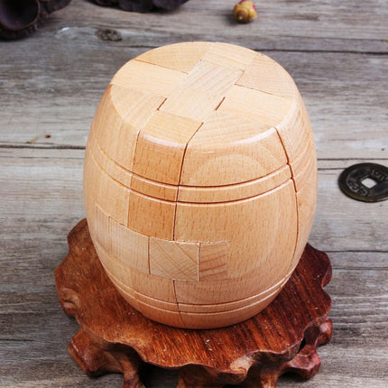 Wooden Barrel Puzzle Assembly & Disentanglement Puzzles Luban Lock Brain Teasers for Adults And Kids High Difficulty IQ Test