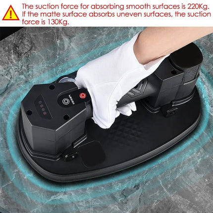 220kg Load Industrial Grade Electric Vacuum Suction Cup Heavy Lifter Granite Glass Tile Suckers Lifting Tool 1500mAh Box Pack