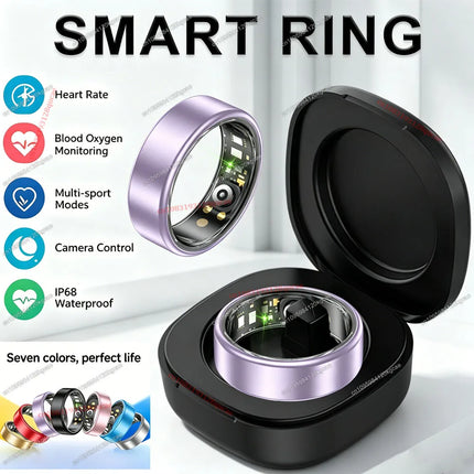 Colorful Smart Ring Women Men Blood Pressure Heart Rate Monitoring IP68 Waterproof 100+Sport Mode Super Light Smartring 2026 New