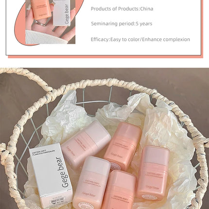 Moisturizing Natural Concealer Cream Covers Acne Marks Dark Circles Beige Tone Matte Brighten Face Gege Bear Concealer Makeup