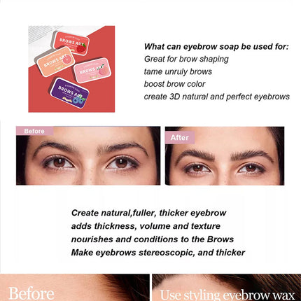 4-color eyebrow styling wax, styling gel, waterproof, natural, long-lasting, transparent eyebrow soap, eyebrow styling cream