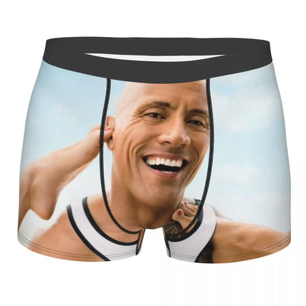 Custom Male Cool The Rock Dwayne Meme Underwear American Actor Johnson Boxer Briefs Stretch Shorts Panties Underpants