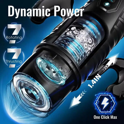Automatic Thrusting Mastubator Rotation 7 Rotating Modes Male Masturbator Telescopic Pussy Blowjob Sex Machine Adult Toys 18+