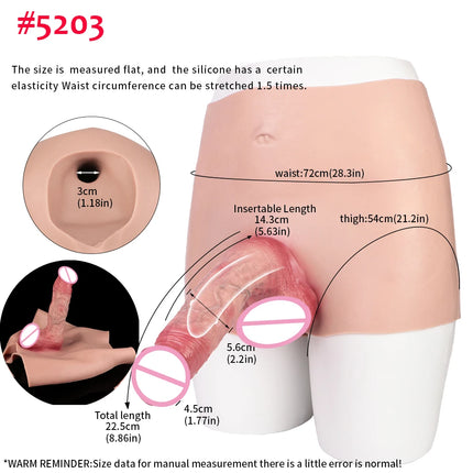 FAAK Wearable Black Penis Sleeve Silicone Panties Strap On Dildo Harness Hollow Dildo Realistic Cock Enlarger Sex Toys For men