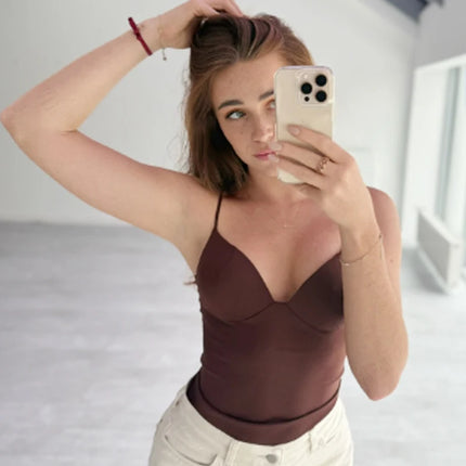 HXAO Burgundy Slip Top Women Summer Sexy Corset Tanks & Camis Fashion Sleeveless Backless Bra Top Chic Elegant Bustier Camisole