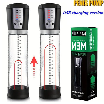 Electric Penis Pump Male Masturbator Vacuum Pump Extender Enlarger Dick Pump Cock Ring Adult Delayed Ejaculation Training 18+