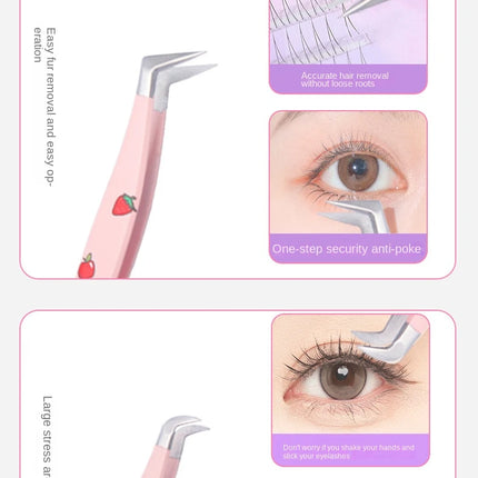 6 Types False Eyelash Tweezers Stainless Steel Anti-static Pincet Curved Strip 3D Lashes Extension Tweezer Makeup Tools
