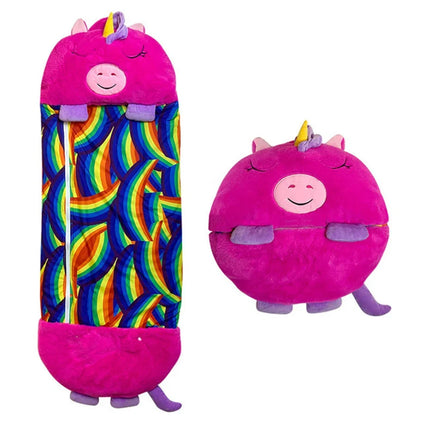 Children's Cartoon Sleeping Bag Kids Animal Soft Lazy Sleepsacks Baby Plush Doll Pillow Sleep Sack for Boys Girls Birthday Gift
