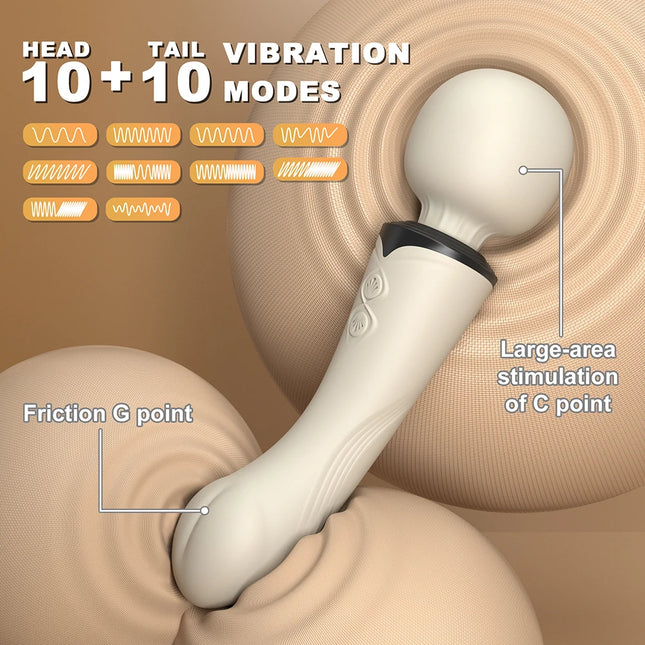 Dual motor Massager Vibration 10 Modes Silicone material Multiuse Vibrator Anal Plug Sex Toy For Women G-spot Stimulator