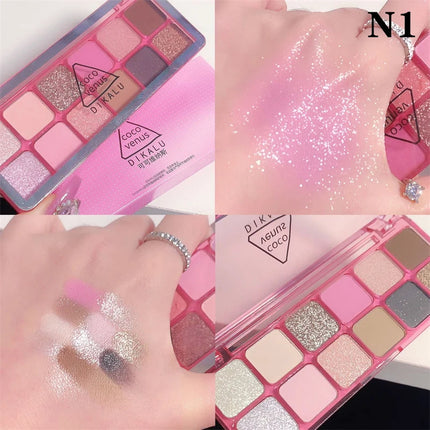 1Pc DIKALU Peach Kumquat Eyeshadow Palette Nude Pink Purple Eye Pearl Glitter Shadows Korean Charming Contour Eyes Make Up