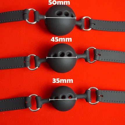 100% Medical Silicone Ball Gag Breathable,BDSM Mouth Gags Bondage Restraints,Sex Toys for Couples,Slave Adult Games,Role Play