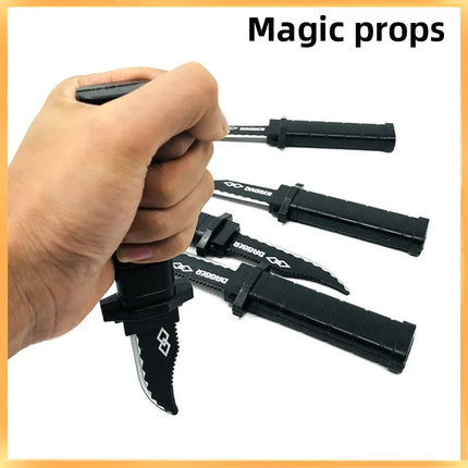Kids Props Toy Joke Magic Plastic Retractable Knife Joke Prank Props Knife Scary Trick Fake Knife Funny Interesting Gif