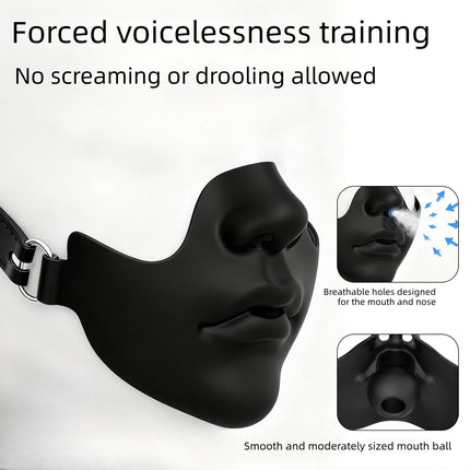 New Production Face Mask Mouth Gag Sex Bondage Breathable Ball Gag Dildo Adjustable Oral Plug Mask Juguetes Sexuales Adult Toys