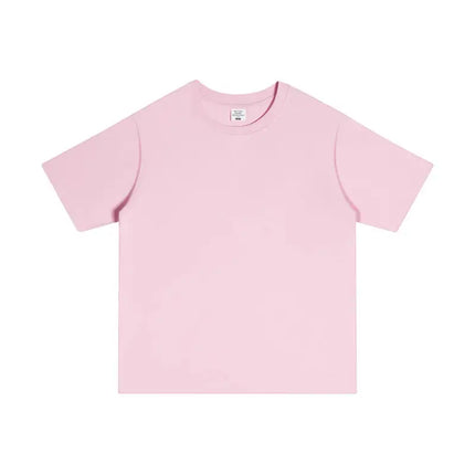 250GSM Customized Printed LOGO Solid 100% Cotton T-shirts Basic Tee Casual Oversized Drop Shoulder Quality Short T-shirt Men