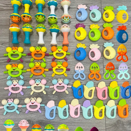 seven-piece set Baby Rattles Months Baby Educational Toys Shaker Grab Spin Set Sensory Educational Boy Girls Gift for Infant