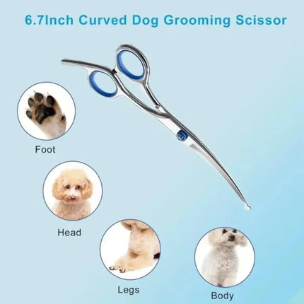 Pet Grooming Scissors with Round Head Safe and Precise Professional-Stainless Steel Dog Hair Shears for Effortless Trimming