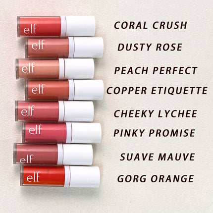 Elf Blush for Lips Cheeks Smooth Liquid Blush Two-ended Lipstick Lip Gloss Long-lasting Makeup Pink Primer for Pore Minimization
