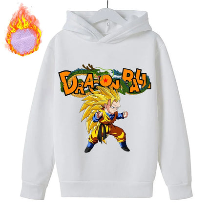 New Dragon Ball Z Hoodies Children's Goku Fleece Sweatshirt Y2k Trendy Plush Hoodie Anime Pattern Clothes Clothing for Boys Gift