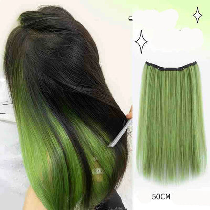 V-shaped one-piece synthetic 4 Clip In Hair Extensions Long Straight Hairstyle Hairpiece Colour 50CM Natural Fake Hair