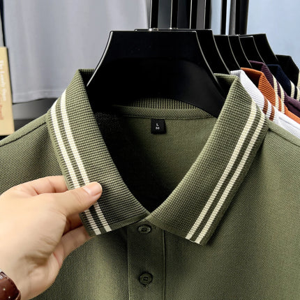 100% pure cotton men's high-end brand short-sleeved polo shirt summer fashion hot-selling embroidered golf top casual T-shirt