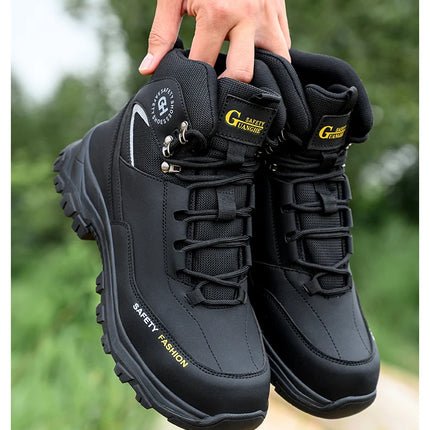 Construction Safety Shoes Men Waterproof Work Boots Anti-smash Steel Toe Shoes Puncture-Proof Indestructible Shoes Safety Shoes