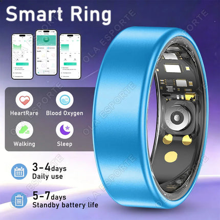 2026 Smart Ring Blood Pressure Heart Rate Sleep Monitoring Smart Ring IP68 & 5ATM Waterproof Multi-sport Mode Smartring Man Wome