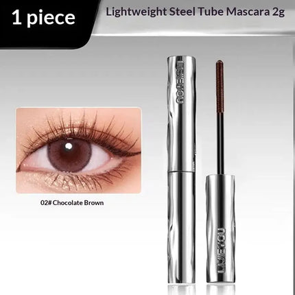 New 1Pc Silver Tube Mascara Natural Curled Mascara Lengthens Eyelashes No Smudging Water/Sweatproof Tubing Mascara Long Lasting