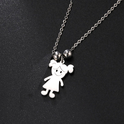 Personalized Boy Girl Necklace Custom Chain Name Mother Father Day Kid Family Gift For Women Men Stainless Steel Pendant Jewelry