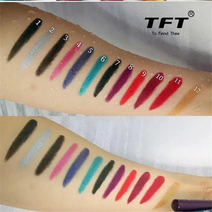 Beauty Eye Cosmetics Glitter Colourful Matte Waterproof Highlighter Pigment Eyeliner Pencil with Sharpener Eye Shadow&Liner Pen