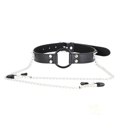 [NM]1Pcs Bdsm Bondage Restraints For Women Men Gay Couples Ball Gag Mouth Plug Toys With Leather Harness For Fetish[NM]