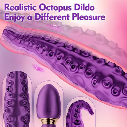 Octopus Tentacle Vibrator for Women Realistic Clitoris Stimulator 360° Dildo G-Spot Vagina Massger Masturbation Adult Sex Toys