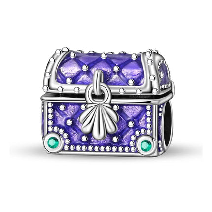 Purple Series 925 Sterling Silver Lily of the Valley Rose Mermaid Witch Hat Charm Fit DIY Bracelet Necklace Charming Gifts