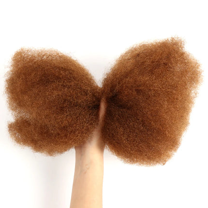 22 inch Brown Blonde QVR Afro Kinky Bulk Hair No Attachment Afro Curly Bulk Human Hair Remy Dreadlock Natural Color Braids Hair