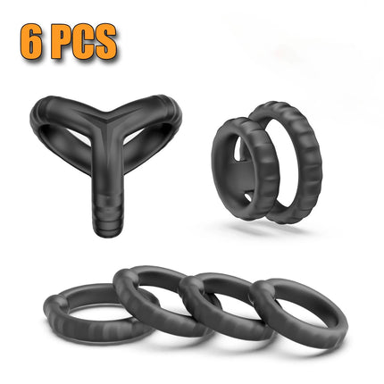 Reusable Silicone Penis Ring (Newest Design) - Delayed Ejaculation & Penis Enlargement, Men’s Dick Enlarger Sex Toy