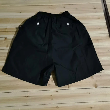Men's Techwear Cargo Shorts Multi-Zipper Pocket Elastic Waist Drawstring Streetwear Casual Shorts
