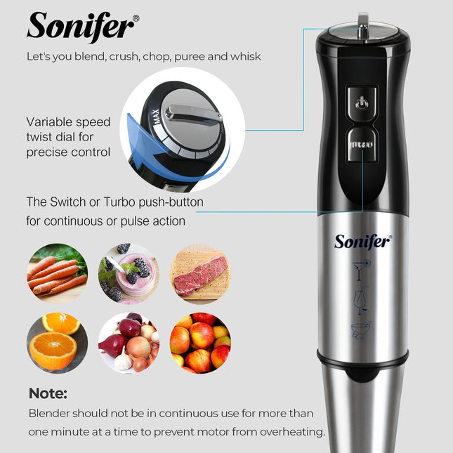 10 in 1 Multi Blender Stainless Steel  Food Processor Vegetable Cutter Meat Grinder Chopper Whisk 800W Food Mixer Juicer Sonifer