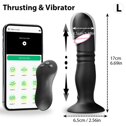 Thrusting Anal Plug Vibrator Wireless Control Prostate Massager Butt Plug Vibrating Suction Cup Dildo Adult Sex Toys for Men