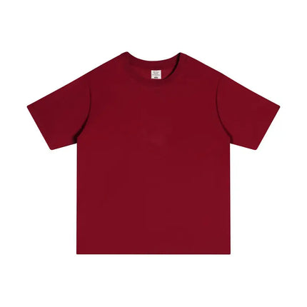 250GSM Customized Printed LOGO Solid 100% Cotton T-shirts Basic Tee Casual Oversized Drop Shoulder Quality Short T-shirt Men