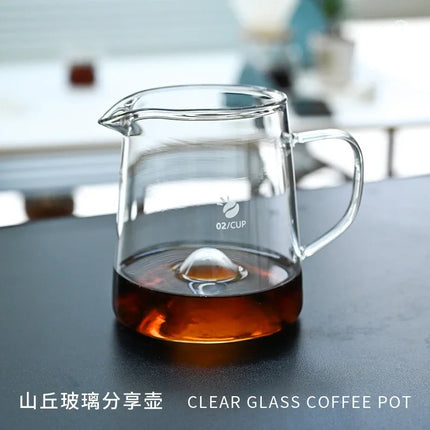 Thickened Heat-resistant Glass Hand Brew Coffee Pot,Borosilicate Handle Mug with Scale,600ml Transparent Milk Cup
